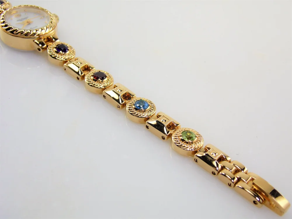 Rare Vintage Womens Ladies Gold Jules Jurgensen MOP Mother